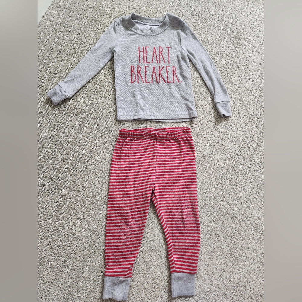 Rae Dunn “Heart Breaker” pajama set Size 2t‎